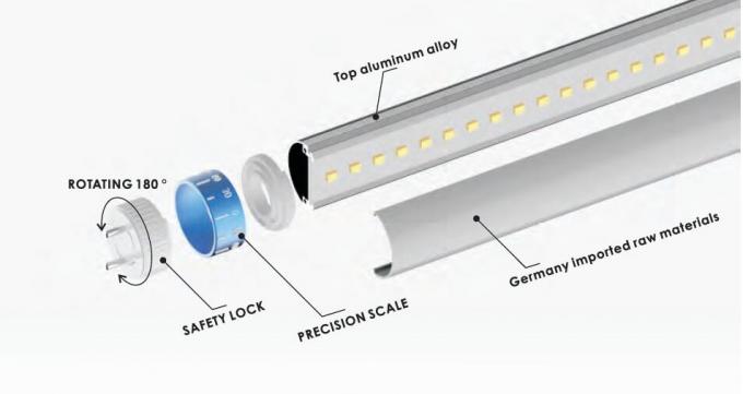 3 Foot Electronic Ballast LED Tube G13 Socket With 180° Rotating End Cap