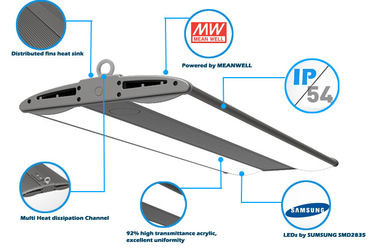IP54 Linear High Bay LED Lighting Die Casting Aluminum Shell Low Light Decay