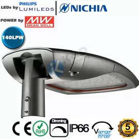 Security Intelligent LED Roadway Luminaire IP66 140Lm/W Efficiency 240 Watts