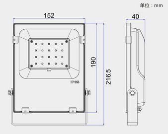 High CRI Industrial LED Flood Lights Low Light Decay 20W ETL DLC CE Listed
