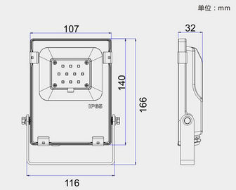 Durable Square 10W 100LM/W SMD LED Floodlight With Tempered Glass CE RoHS Certification