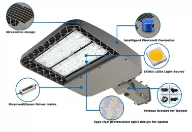 5 Years Warranty LED Area Light Dimming / Photocell Controller Available